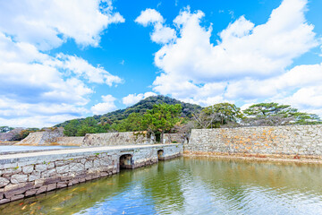 冬の萩城跡　山口県萩市　Hagi castle ruins in winter. Yamaguchi Pref, Hagi City.