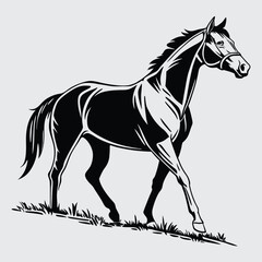 Horse image silhouette vector art and illustration