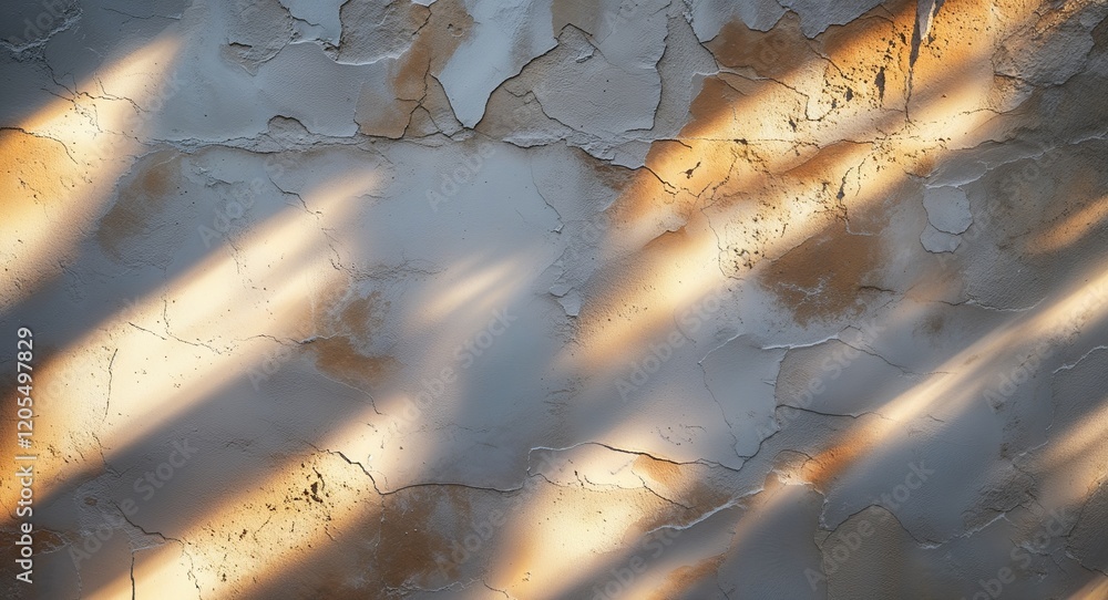 Poster abstract light and shadow patterns on textured wall background