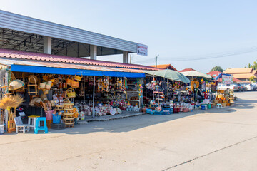 January 11, 2025, Market in front of Wat Phra That Lampang Luang, Thailand.