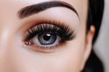 Obraz premium Dramatic Volume Lash Extensions Close Up Eye Beauty Shot