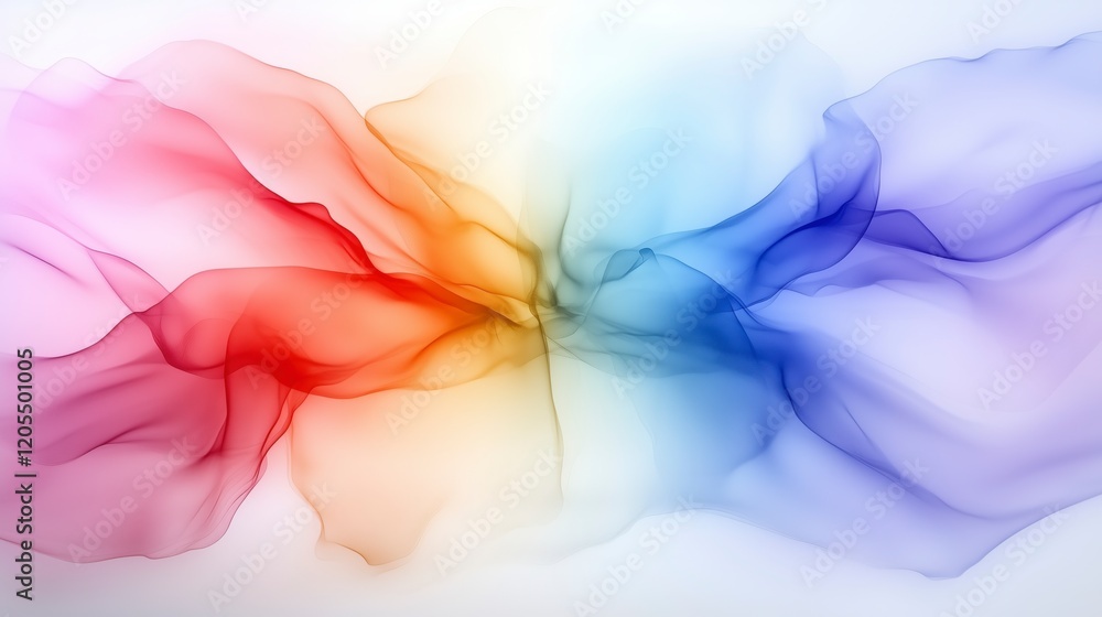 Leinwandbilder a colorful, flowing line of paint with a rainbow of colors. the colors are bright and vibrant, creat