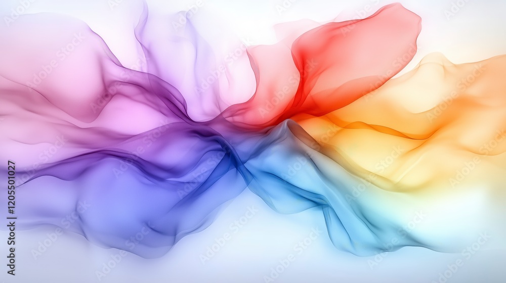 Aufkleber a colorful, flowing piece of fabric with a rainbow pattern. the colors are vibrant and the fabric ap