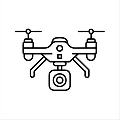 Drone icon, Quadcopter vector icon. Drone with camera Icon Flat Style Isolated Vector Illustration, isolated on white background
