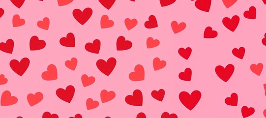 Romantic Seamless Valentine's Day Pattern with Hearts and Roses, backgrounds