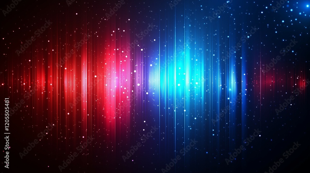 Poster abstract background with blue and red rays of light, speed lines in the center. high-resolution, vec