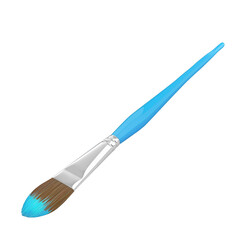 3D Rendered Paintbrush Design Concept with Sleek Metallic Finish and Artistic Texture Isolated on Transparent Background