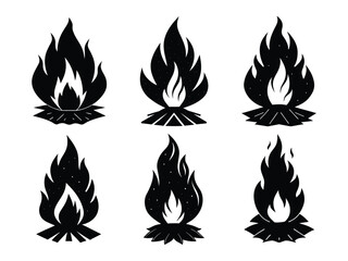 set of fire icons