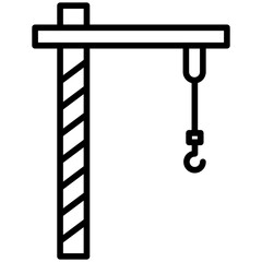 Crane Line Icon Style