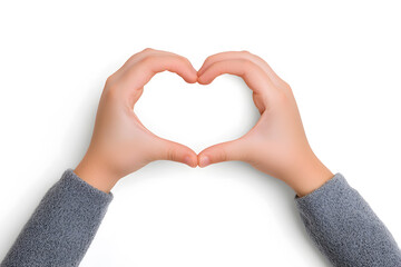 Obraz premium Hands forming a heart shape sign isolated on white background