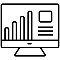 Online Report Line Icon Style