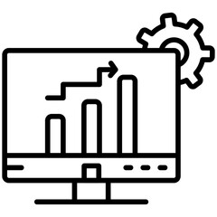 Digital Analysis Line Icon Style