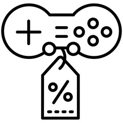Gamepad Sale Line Icon Style