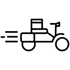 Delivery Scooter Line Icon Style