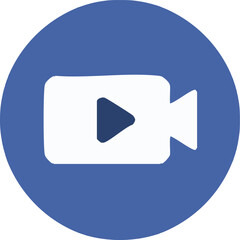 Film & VideoVideo call icon with long shadow. Social media camera button vector
