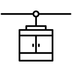 Obraz premium Gondola Line Icon Style