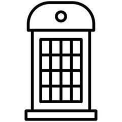 Phone Booth Line Icon Style