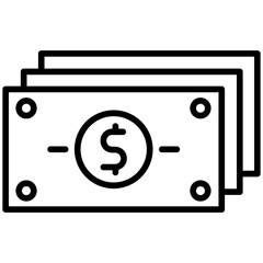 Cash Line Icon Style