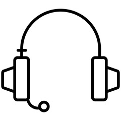 Headphones Line Icon Style