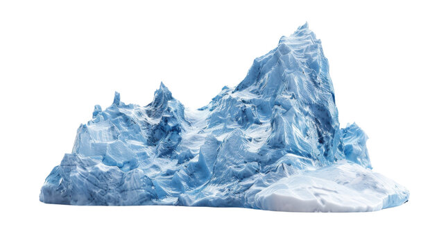 Massive iceberg on transparent background 