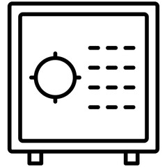 Safe Box Line Icon Style