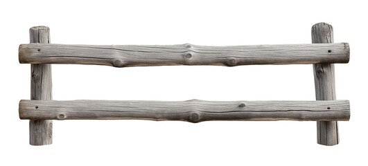 Naklejka premium old wooden fence, weathered wood railing, farm yard garden fence, transparent background, cutout png
