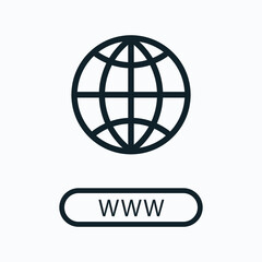 Web Icon with Globe and WWW - Internet Connectivity Concept