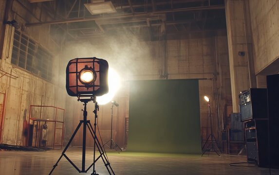 Versatile film studio space with multiple production setups