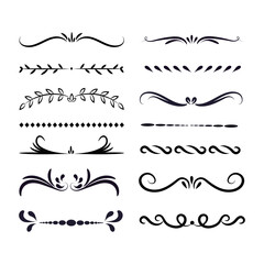Obraz premium Decorative Flourish Ornaments - Elegant Vintage Borders and Dividers Set