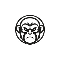 Head monkey vector for logo and mascot