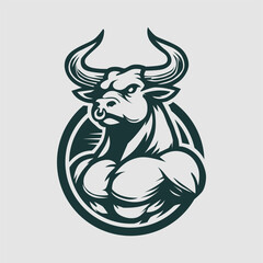 
Cool Bull Logo Design with a clean White background