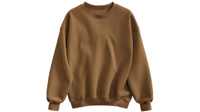 Brown sweater on transparent background