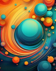 Obraz premium fond pour affiche flyer création graphique collage couleur en ia bulles et énergie 70's 