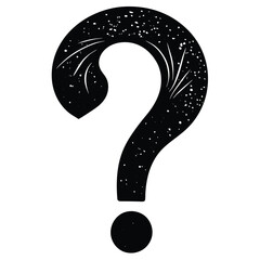 question mark on black