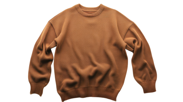 Brown sweater on transparent background
