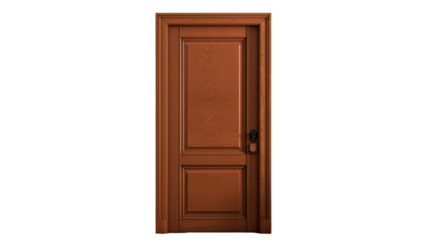 Brown door on transparent background
