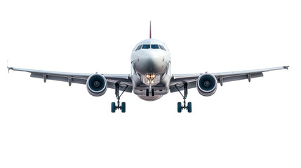 Airplane Landing Front View Airliner Approach Front View Jet Aircraft Commercial Flight Transportation