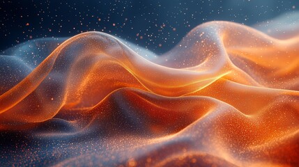 Obraz premium Abstract waves of orange and blue light