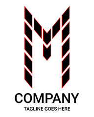 Fototapeta premium Capital M letter logo design. Pro, gamer, aesthetic, simple, minimalist, sport logo design. Suitable for t-shirts and so on.
