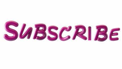 3d text SUBSCRIBE in pink colour 