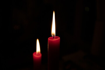 candles on black background