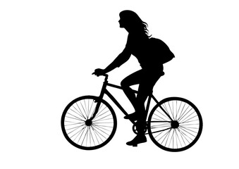 silhouette of a person riding a bicycle
