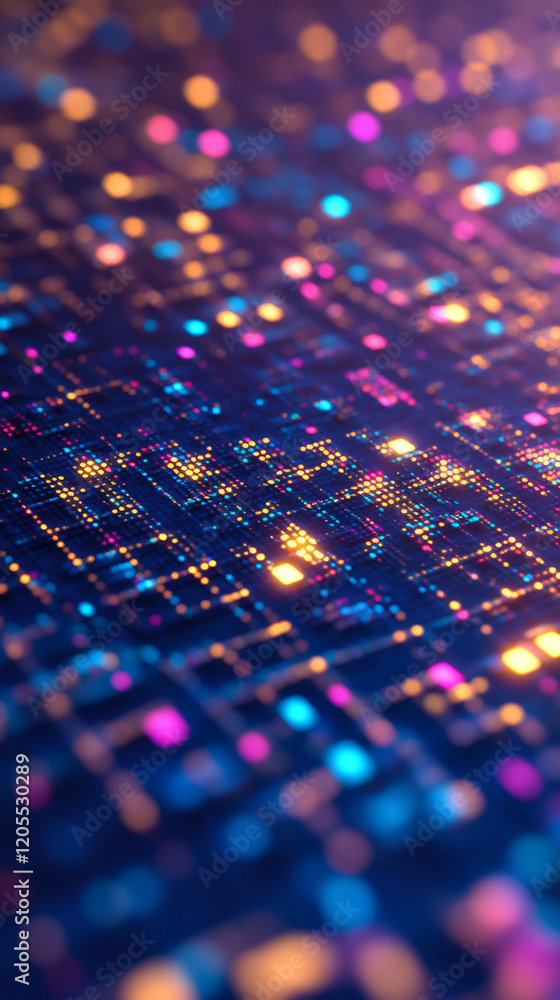 Leinwandbilder abstract background showing a futuristic motherboard circuit board glowing with colorful lights, rep