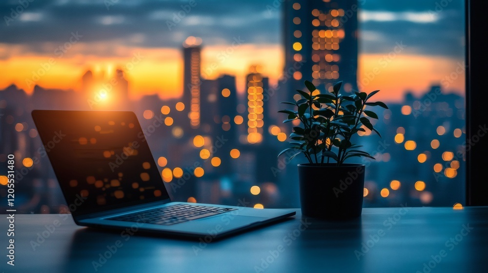 Poster illustration of an ideal virtual meeting setup with proper lighting camera angle and quiet environme