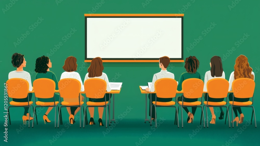 Poster illustration of a step-by-step guide to virtual meeting etiquette including tips on preparation and 