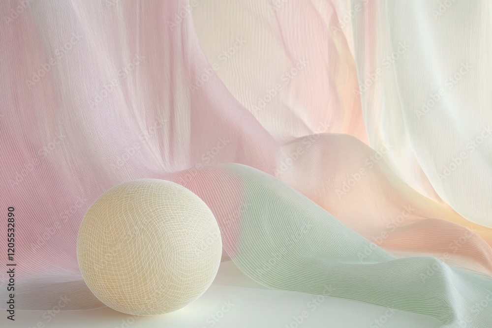 Poster colorful textures and soft shapes create a serene composition in natural light