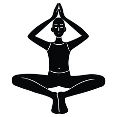 silhouette of yoga person