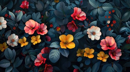 Create a beautiful visual of a stylish floral pattern on a gorgeous garden background