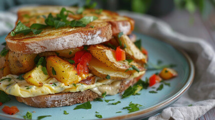 spanish potato omlette sandwich