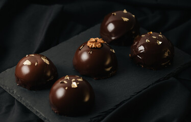 Delicious mousse on a dark background